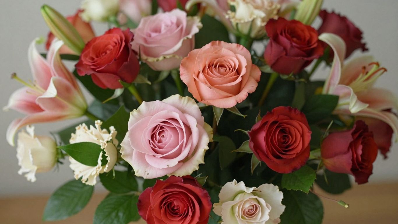 Colorful fresh flowers in a beautiful arrangement.
