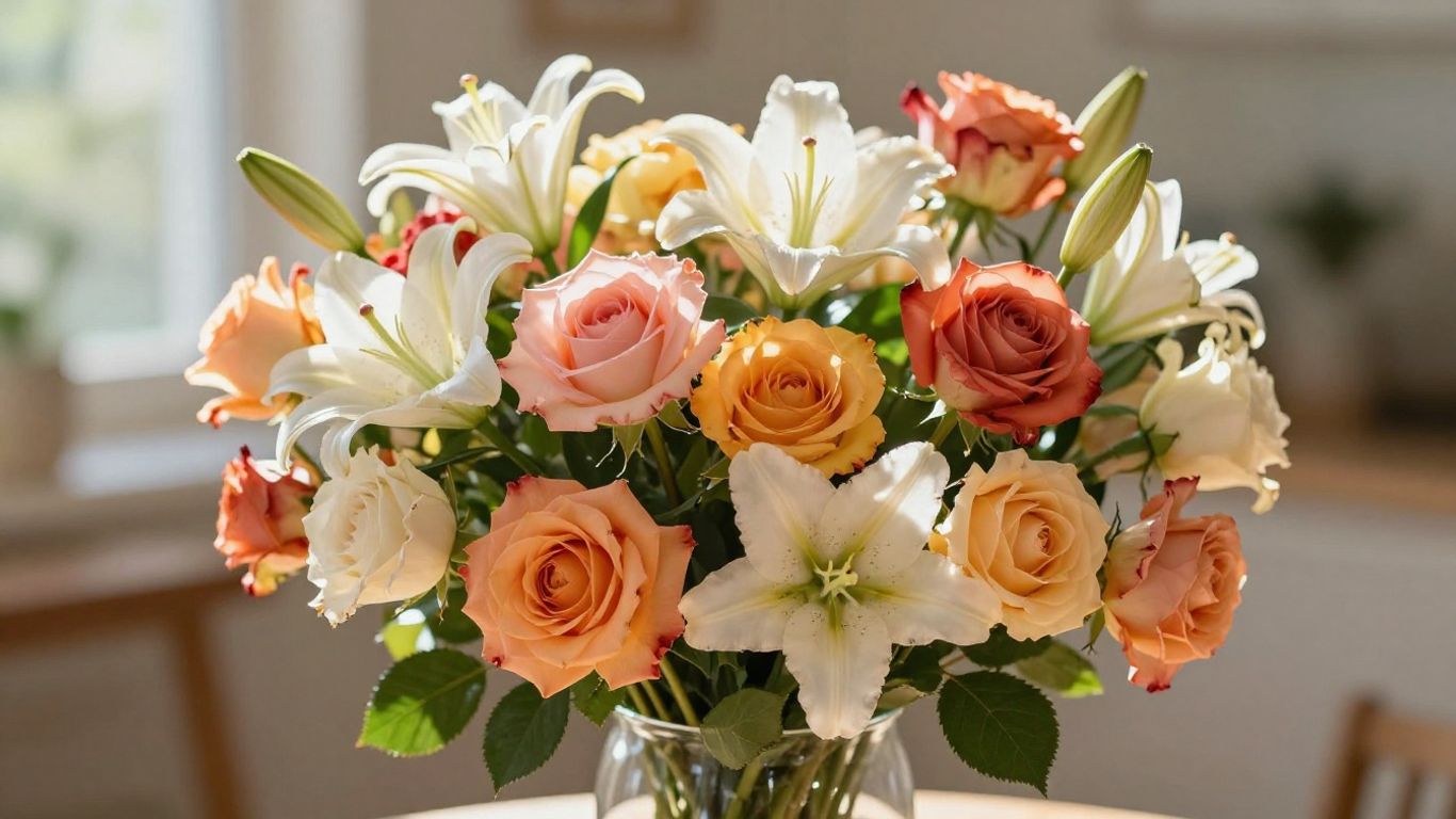 Beautiful bouquet of fresh flowers for a surprise.